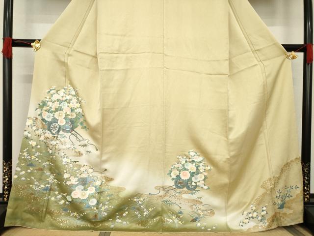 平和屋着物●訪問着　花車文　金彩　正絹　逸品　AABC9231ck
