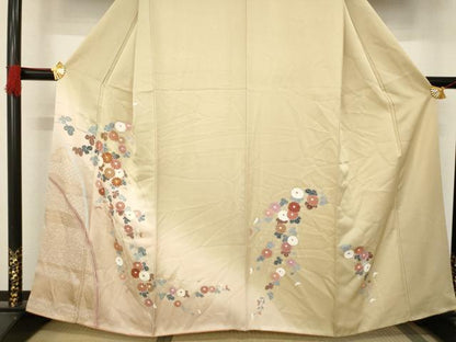 平和屋着物●訪問着 舞花文 正絹 逸品 AABC9248ck