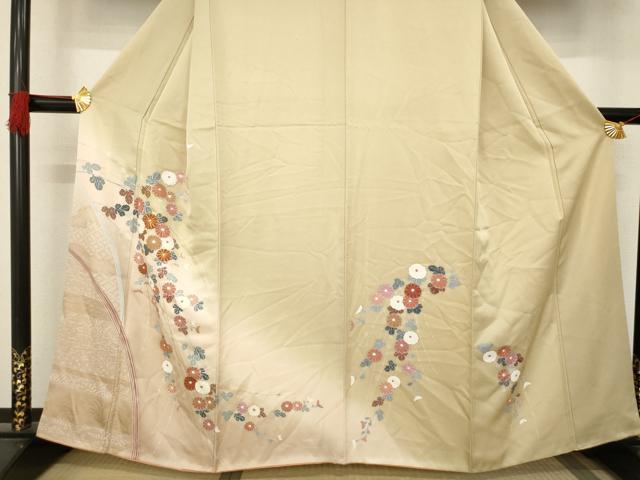 平和屋着物●訪問着 舞花文 正絹 逸品 AABC9248ck