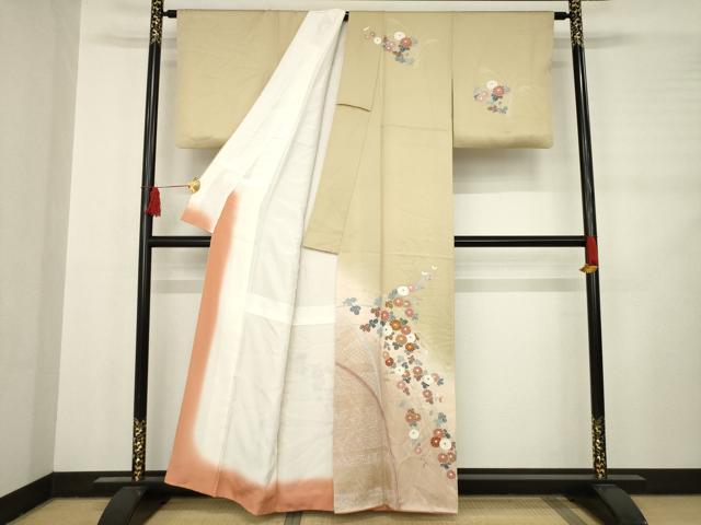 平和屋着物●訪問着 舞花文 正絹 逸品 AABC9248ck