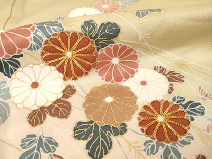 平和屋着物●訪問着 舞花文 正絹 逸品 AABC9248ck