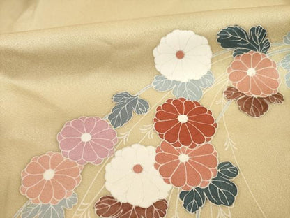 平和屋着物●訪問着 舞花文 正絹 逸品 AABC9248ck
