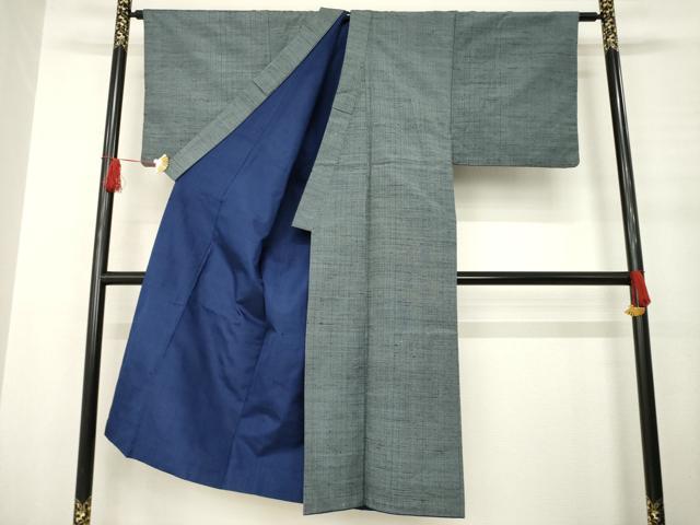 平和屋着物●男性 紬 アンサンブル 網代織 正絹 逸品 AABC9261ck