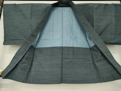 平和屋着物●男性 紬 アンサンブル 網代織 正絹 逸品 AABC9261ck