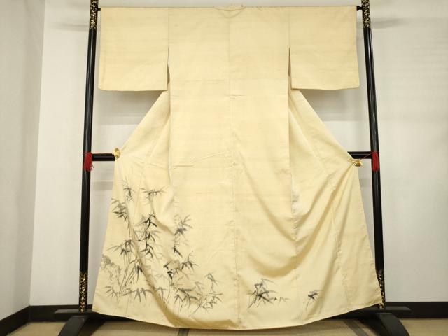 平和屋着物●訪問着 作家物 紬地 笹竹文 正絹 逸品 AABC9268ck