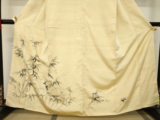 平和屋着物●訪問着 作家物 紬地 笹竹文 正絹 逸品 AABC9268ck