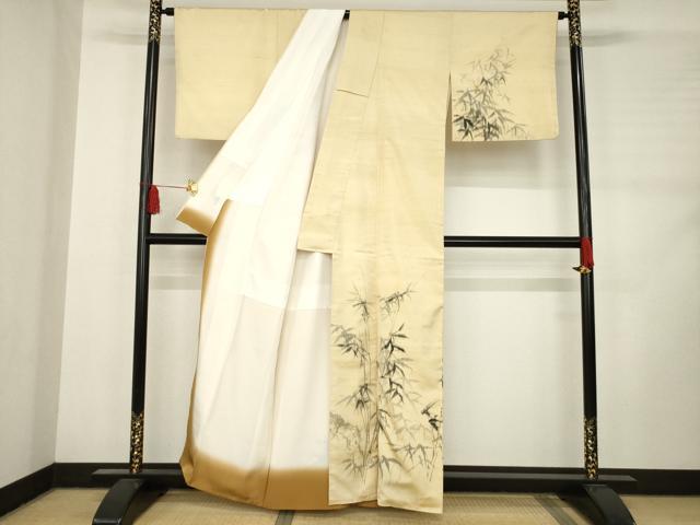 平和屋着物●訪問着 作家物 紬地 笹竹文 正絹 逸品 AABC9268ck