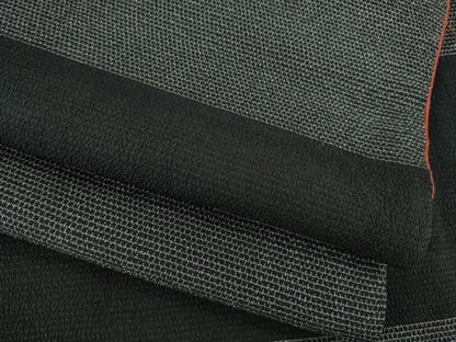 平和屋着物●本塩沢　横段文　黒地　正絹　逸品　AABC9270ck