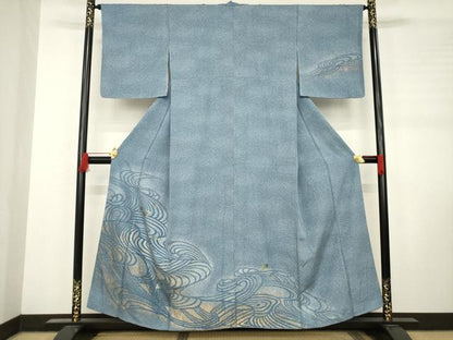 平和屋着物●訪問着 流水楓文 金彩 正絹 逸品 AABC9277ck