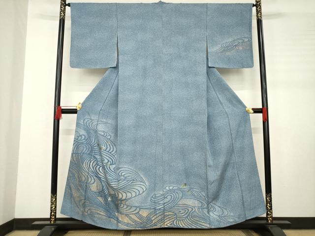 平和屋着物●訪問着 流水楓文 金彩 正絹 逸品 AABC9277ck