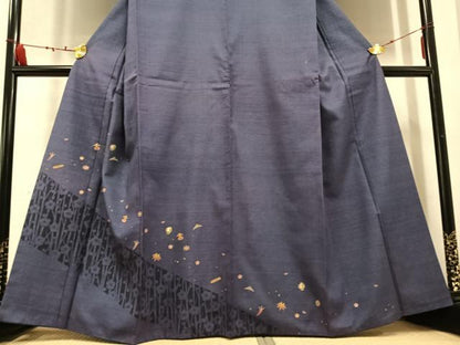 平和屋着物●訪問着 紬地 枝梅宝尽くし 金彩 正絹 逸品 AABC9286ph