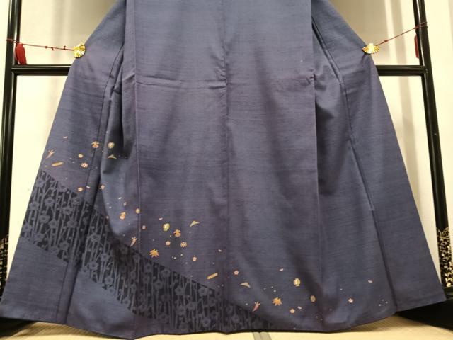 平和屋着物●訪問着 紬地 枝梅宝尽くし 金彩 正絹 逸品 AABC9286ph