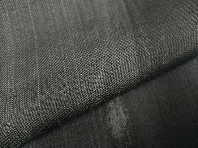 平和屋着物●上質な紬　流水文　黒地　正絹　逸品　AABC9293ph
