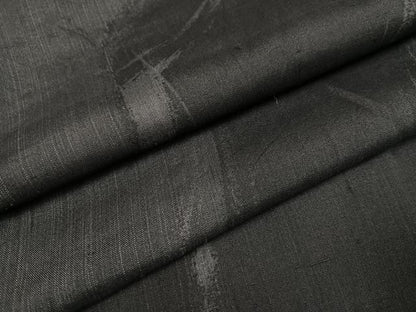 平和屋着物●上質な紬　流水文　黒地　正絹　逸品　AABC9293ph