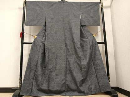 平和屋着物●結城紬　80亀甲　亀甲花文　正絹　逸品　AABC9297ph