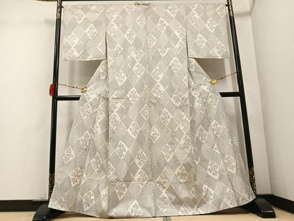 平和屋着物●本場大島紬　白大島　一元絣　正絹　逸品　AABC9304ph