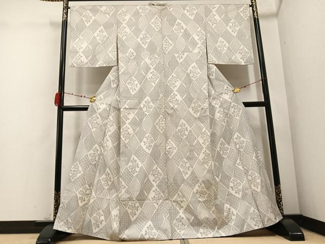 平和屋着物●本場大島紬　白大島　一元絣　正絹　逸品　AABC9304ph
