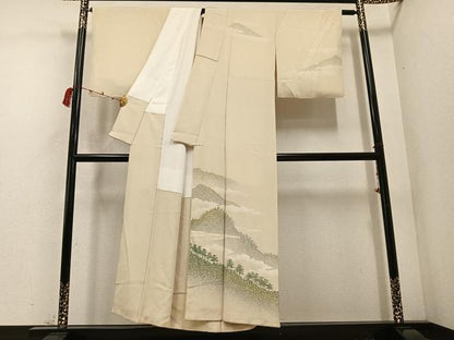 平和屋着物●訪問着　遠山樹林文　正絹　逸品　AABC9315ph