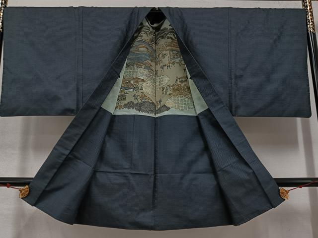 平和屋着物●男性　本場大島紬　アンサンブル　100亀甲　総詰め　正絹　逸品　AABC9320ph