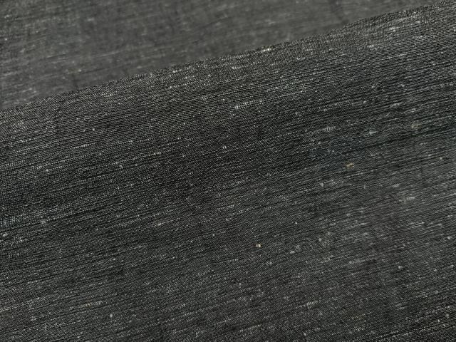 平和屋着物●男性　紬　消炭色　正絹　逸品　AABC9325ph