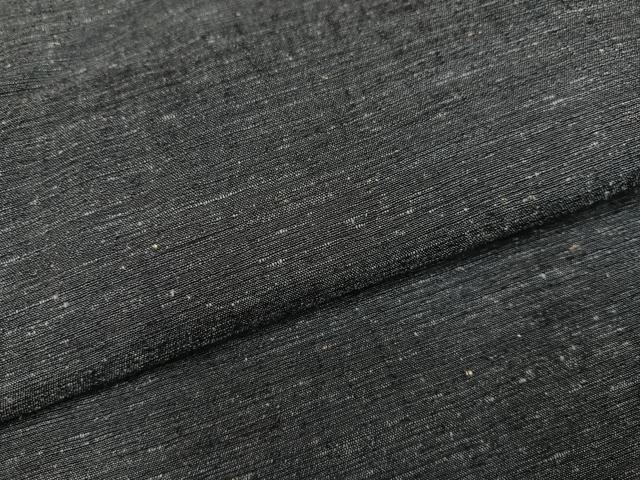 平和屋着物●男性　紬　消炭色　正絹　逸品　AABC9325ph