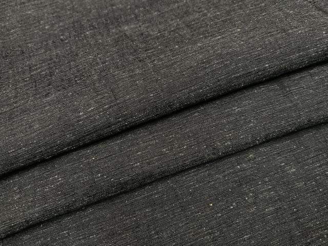 平和屋着物●男性　紬　消炭色　正絹　逸品　AABC9325ph
