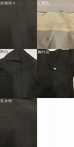 平和屋着物●豪華黒留袖　駒刺繍　枝花文　金彩　正絹　逸品　AABC9331ph