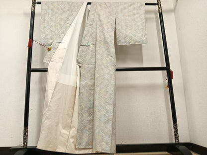 平和屋着物●本場大島紬　一元7マルキ　松皮菱文　正絹　逸品　AABC9335ph