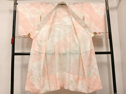 平和屋着物●長襦袢 無双仕立て 辻が花地紋 暈し染め 正絹 逸品 未使用 AABC9336ph