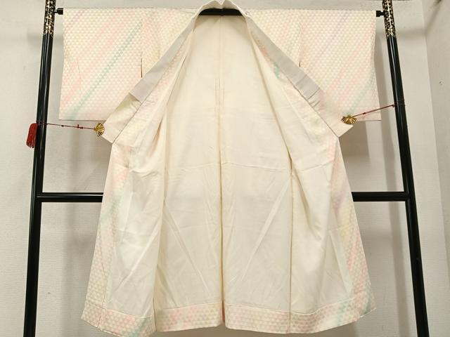平和屋着物●長襦袢　袷　斜縞　正絹　逸品　AABC9338ph