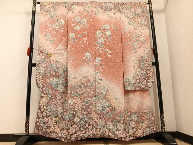 平和屋着物●豪華振袖　辻が花　暈し染め　銀通し地　正絹　逸品　AABC9347ph