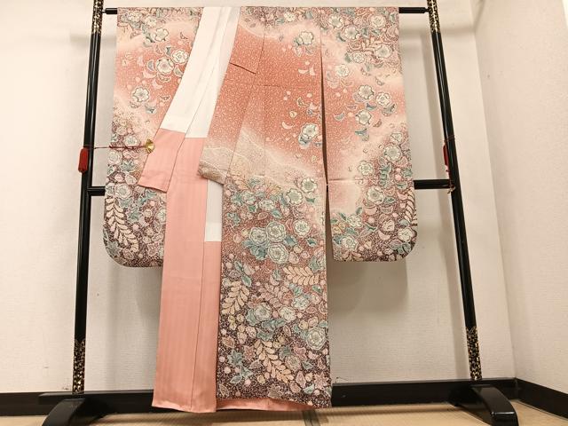 平和屋着物●豪華振袖　辻が花　暈し染め　銀通し地　正絹　逸品　AABC9347ph