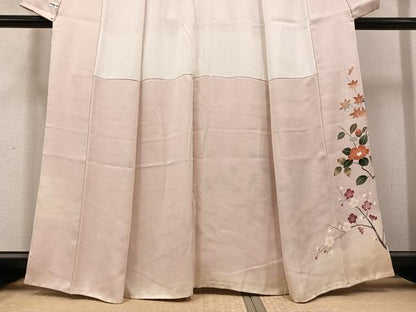 平和屋着物●色留訪問着 花鳥文 暈し染め 金糸 正絹 逸品 AABC9348ph