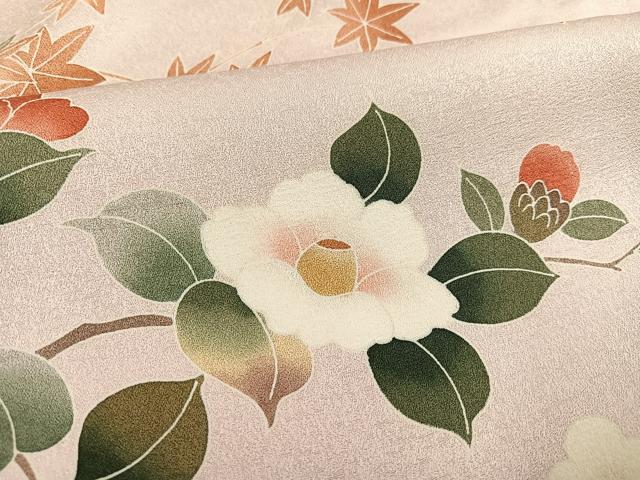 平和屋着物●色留訪問着 花鳥文 暈し染め 金糸 正絹 逸品 AABC9348ph