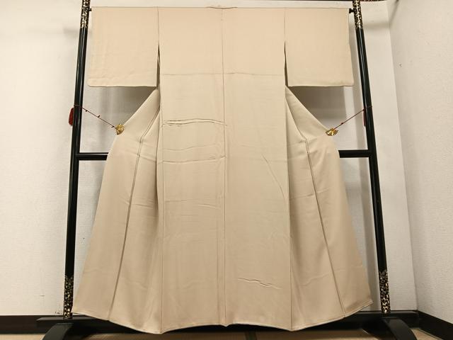 平和屋着物●上質な色無地 枯色 正絹 逸品 AABC9355ph