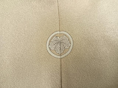 平和屋着物●上質な色無地 枯色 正絹 逸品 AABC9355ph