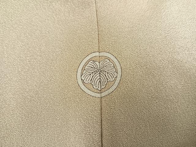 平和屋着物●上質な色無地 枯色 正絹 逸品 AABC9355ph