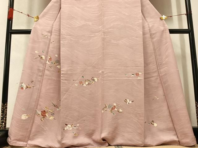 平和屋着物●訪問着 友禅 貝 正絹 逸品 AABC9358ph