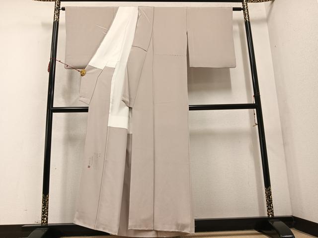 平和屋着物●松尾光琳　色無地　枯色　正絹　逸品　AABC9359ph