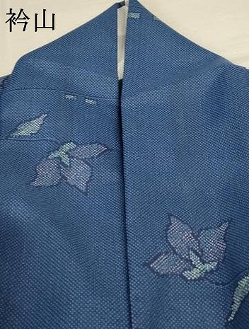 平和屋着物＊夏物 小紋 紗 草花文 洗える着物 AABC9362jd