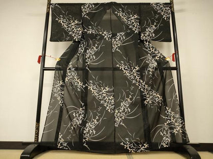 平和屋着物＊夏物 小紋 絽 萩文 金彩 洗える着物 AABC9363jd