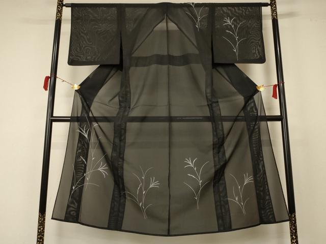 平和屋着物＊夏物 訪問着 絽 草葉文 洗える着物 AABC9364jd