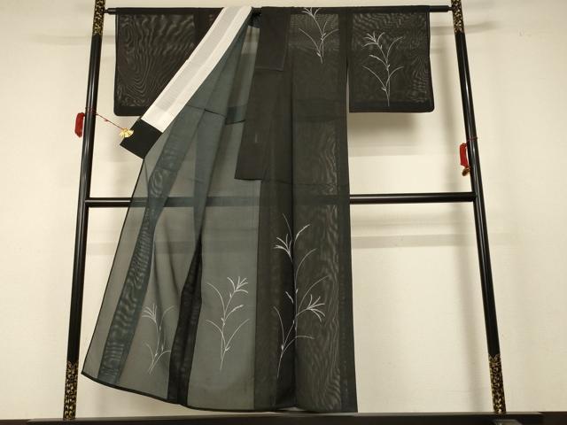 平和屋着物＊夏物 訪問着 絽 草葉文 洗える着物 AABC9364jd