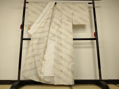 平和屋着物＊夏物 小紋 紗 霞文 正絹 逸品 AABC9367jd