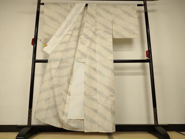 平和屋着物＊夏物 小紋 紗 霞文 正絹 逸品 AABC9367jd