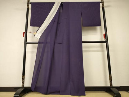 平和屋着物＊夏物 色無地 絽 滅紫色 正絹 逸品 AABC9369jd