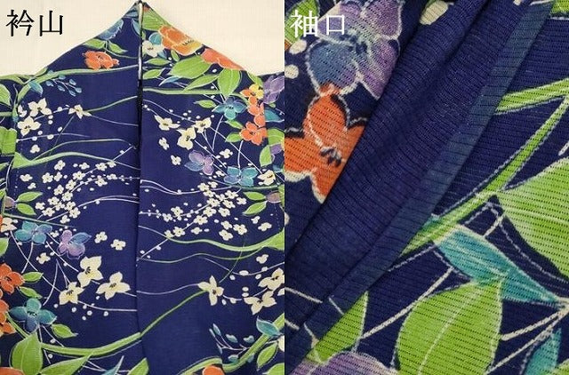 平和屋着物＊夏物 小紋 絽 草花文 正絹 逸品 AABC9370jd