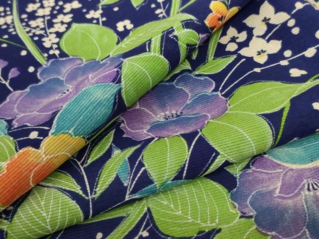 平和屋着物＊夏物 小紋 絽 草花文 正絹 逸品 AABC9370jd