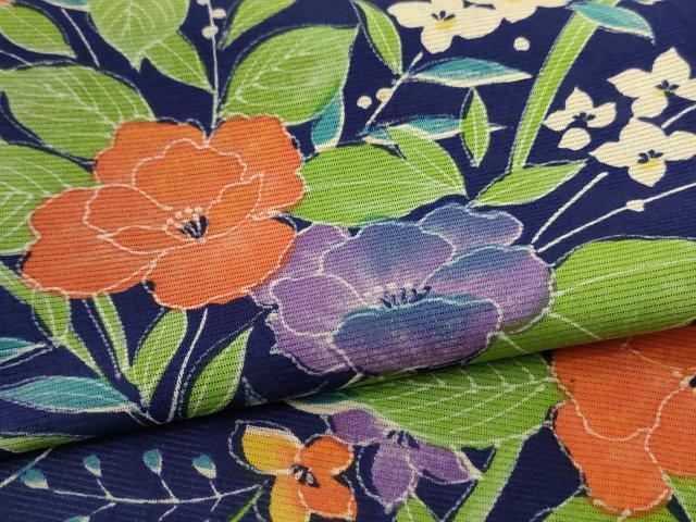 平和屋着物＊夏物 小紋 絽 草花文 正絹 逸品 AABC9370jd