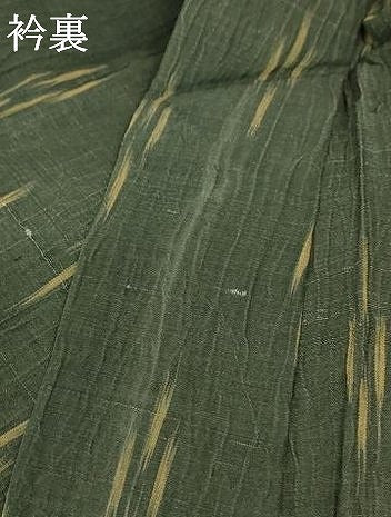 平和屋着物＊夏物　小千谷ちぢみ　絣柄　麻　逸品　AABC9372jd